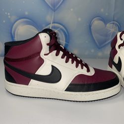 Nike Court Vision Mid NN Mens Size 9 Dark Beetroot Black Sail