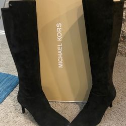Michael Kors Suede Tall Boots, Size 10M