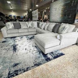 Extra Large 4 Pcs Sectional, Delivery Available, Pewter Color, SKU#1039504-4P-R