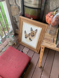 German Shepherd Wood frame