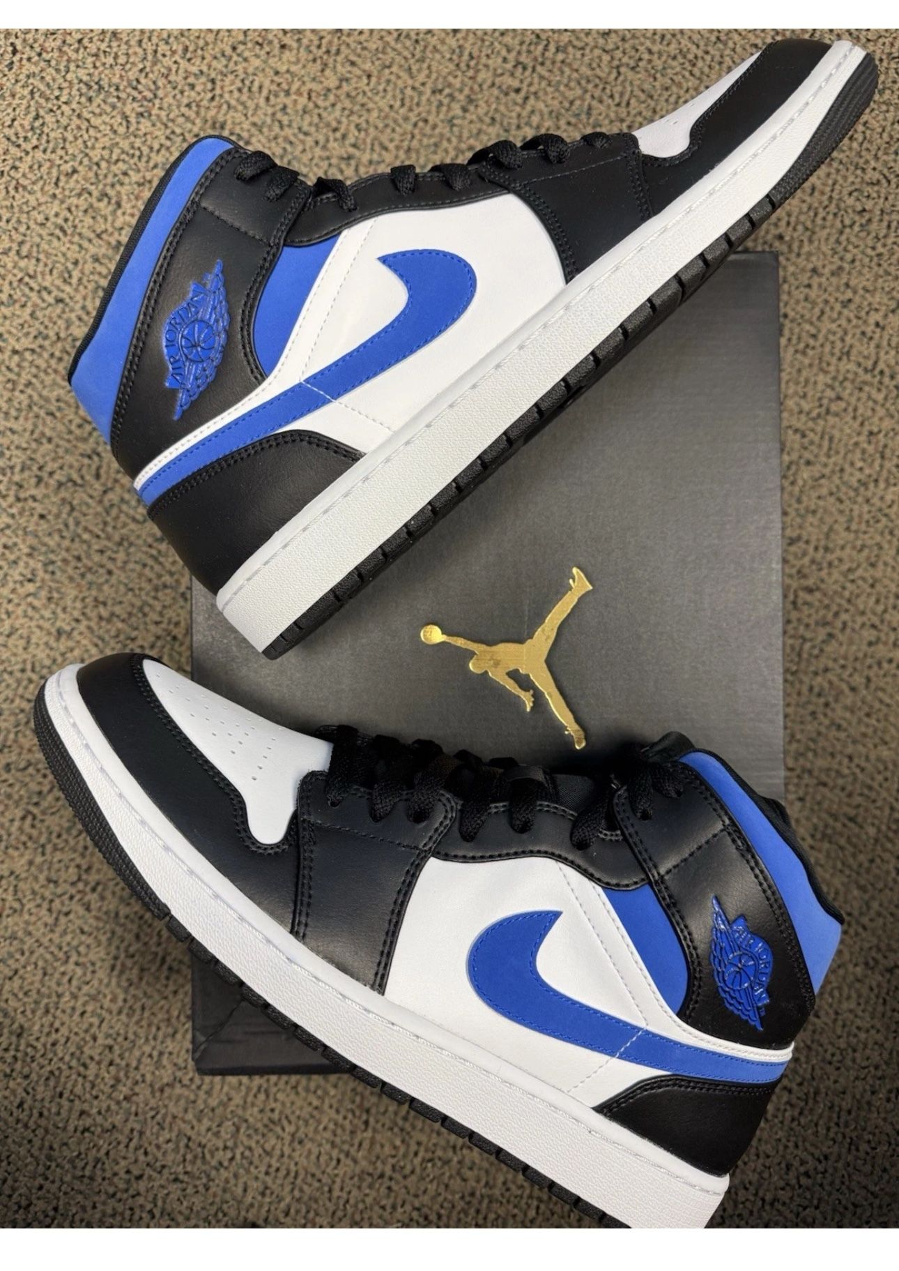 12M, Air Jordan 1 MID White Black Racer Blue, 554724-140