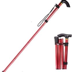 Foldable Walking Cane Red