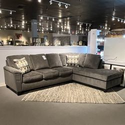 Grey 2pc Chaise sectional couch