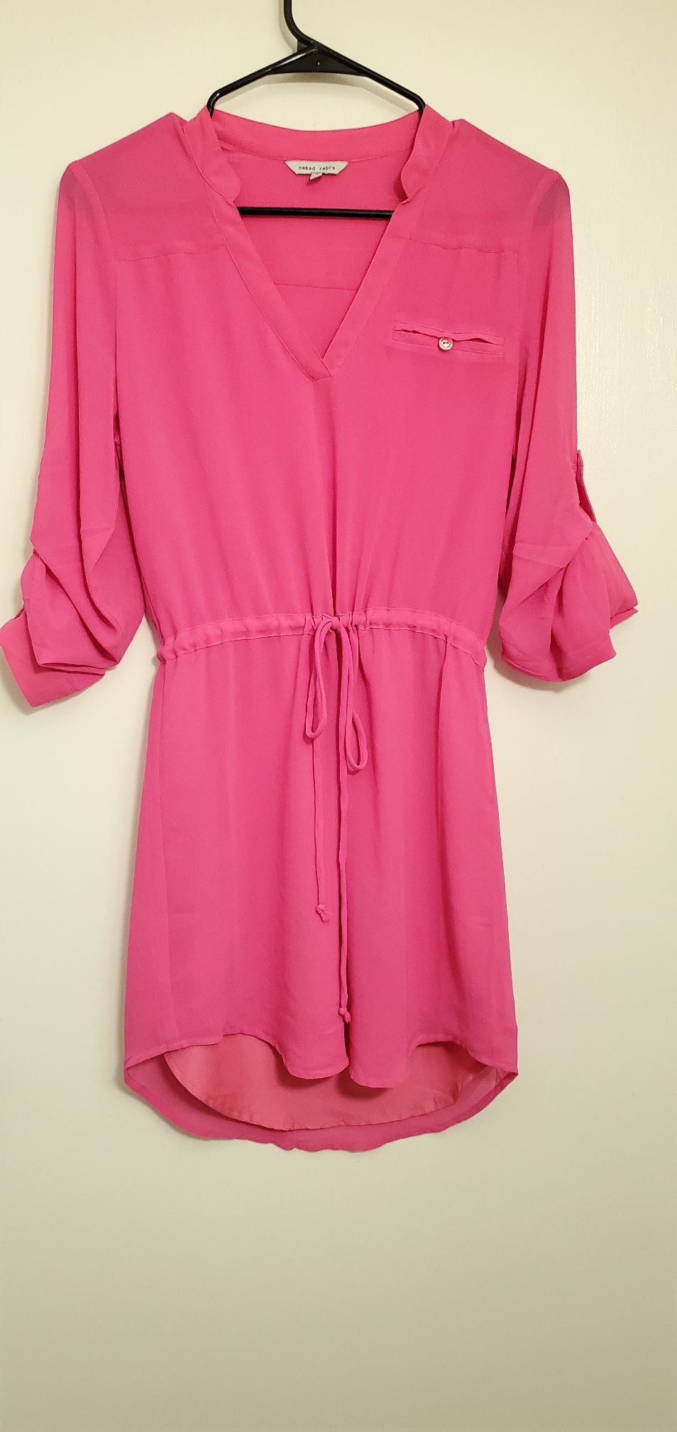 Womens Hot Pink Shirt Dress