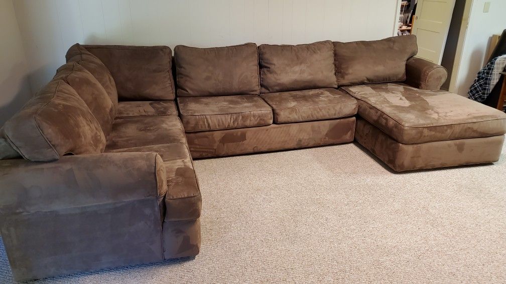 Microsuede sectional couch