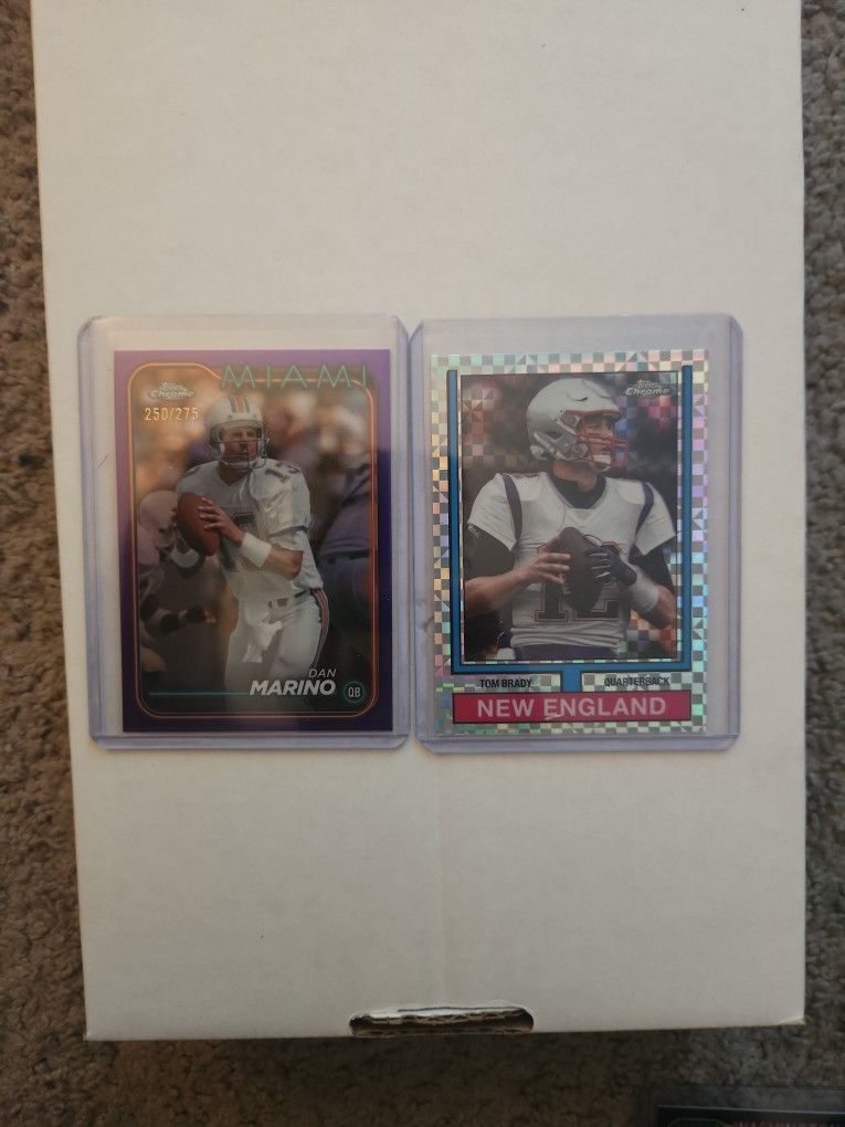 Dan MARINO 250/275 AND TOM BRADY 2024 Topps Chrome