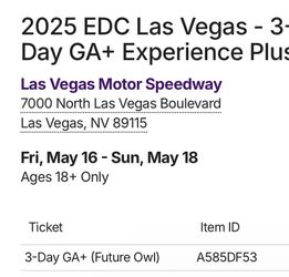 3 Day EDC Ticket