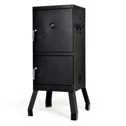 Costway Vertical Charcoal Smoker BBQ Barbecue Grill w/ Temperature Gauge Outdoor Black