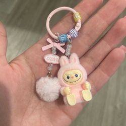Labubu Keychain Very Cute, Pink Color 