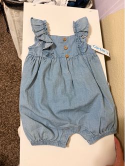 Carters baby girls denim outfit