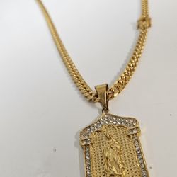 I Deliver I Ship 14k Gold Plated Chain And Pendant
