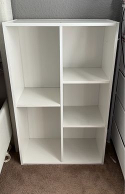 White cubby/display shelve x2
