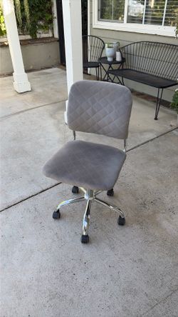 Office chair. Gray velvety fabric.