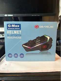 Brand new, factory-sealed GEARELEC G-Max Motorcycle Helmet Bluetooth Intercom System. This is the upgraded G-Max version with a built-in smart display