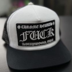 Chrome Hollywood Hearts F Hat Baseball Black White Cap Ch Logo 