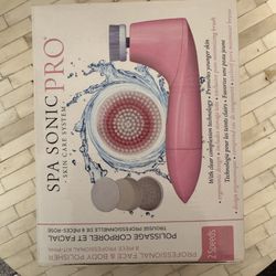 Spa Sonic Pro Face & Body Cleansing Brush | 2-Speed Waterproof Exfoliating Syste