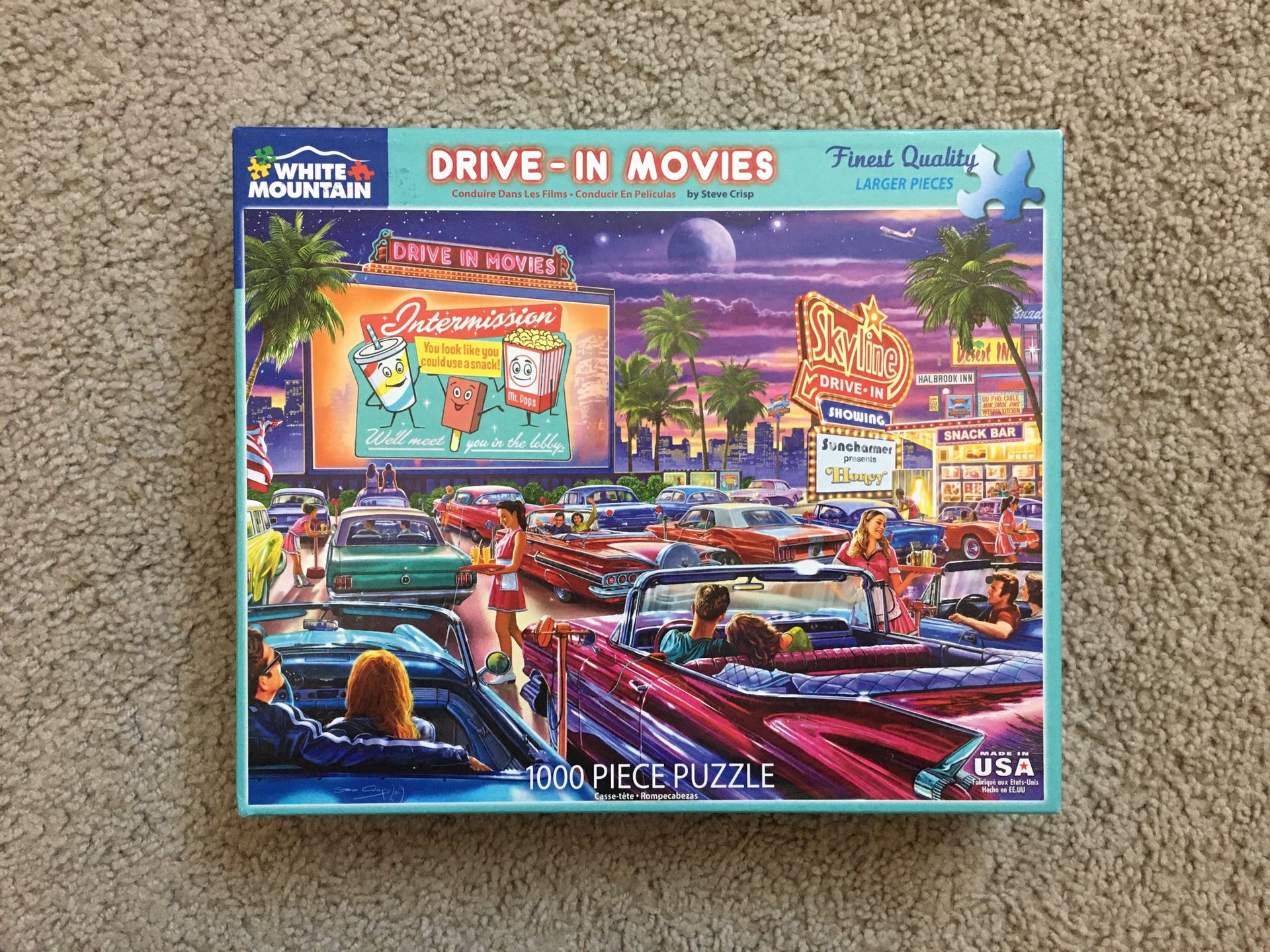 Jigsaw Puzzle DRIVE-IN MOVIES White Mountain NO MISSING PIECES