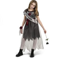 Spooktacular Creations Halloween Child Girl Dark Prom Queen Costume, Girl Zombie Prom Queen Costume for Kids, Halloween size M