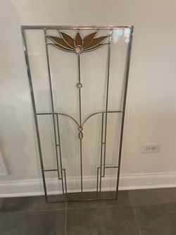 “Andersen Art Glass Decorative Leaded Glass Panel, purchased 2006.”