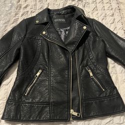 Guess Women's Genuine Lambskin Leather Slim fit Biker Jacket; New.
