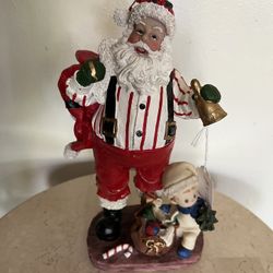 Vintage Resin Christmas Santa Claus Statue Figurine 