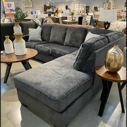 🍄 Altari 2 Pieces Sectional With Chaise | Sectional-Gray | Sofa | Loveseat | Couch | Sofa | Sleeper| Living Room Furniture| Garden Furniture | Patio 