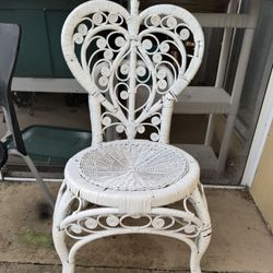 Vintage Wicker, Sweetheart Chair Only One Great For A Desk Chair Or Accent Chair