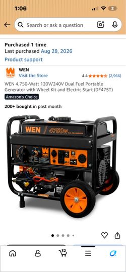 Wen dual fuel generator new never used