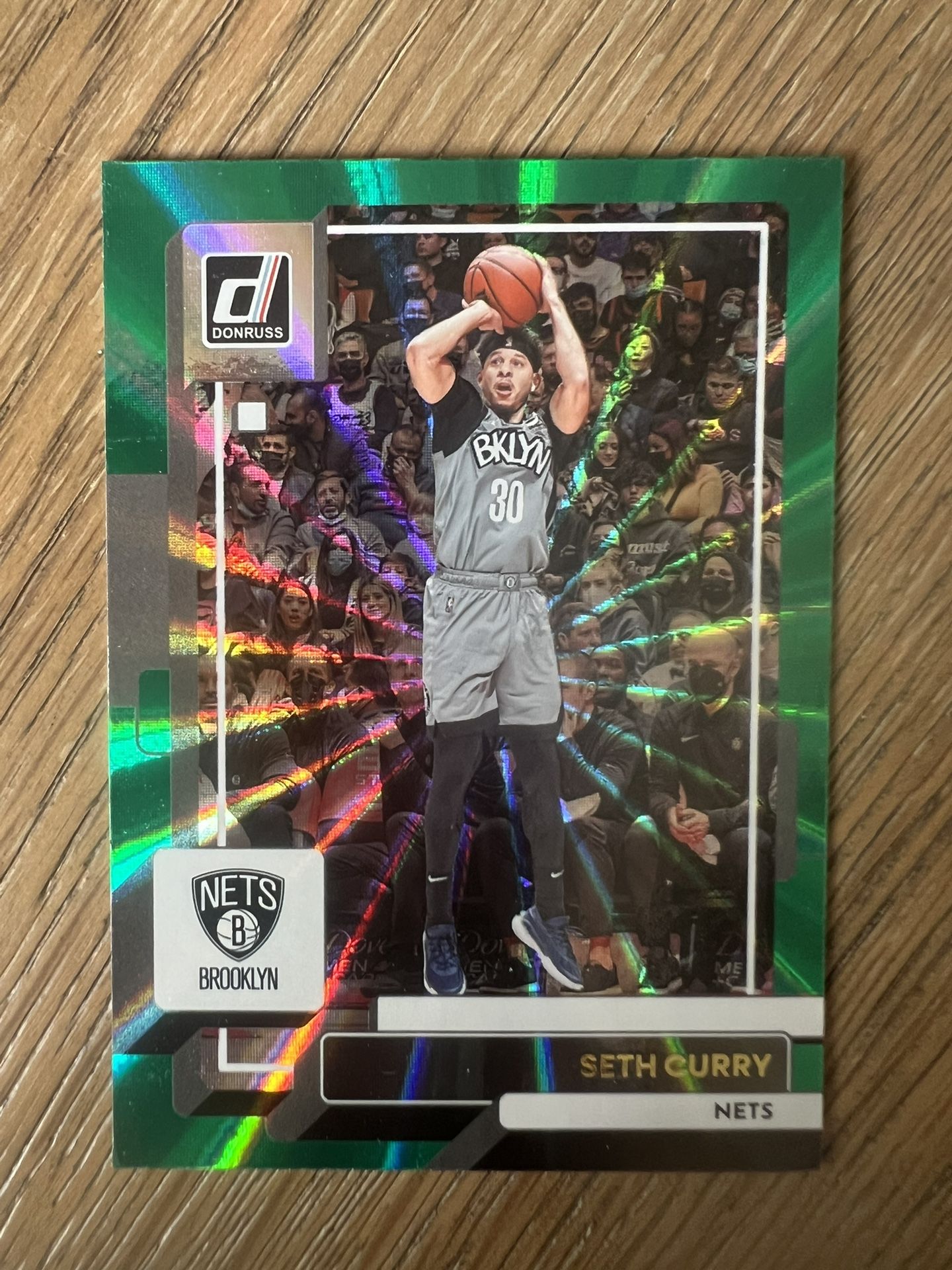 2022-23 Panini Donruss Seth Curry Green Laser #10 Brooklyn Nets