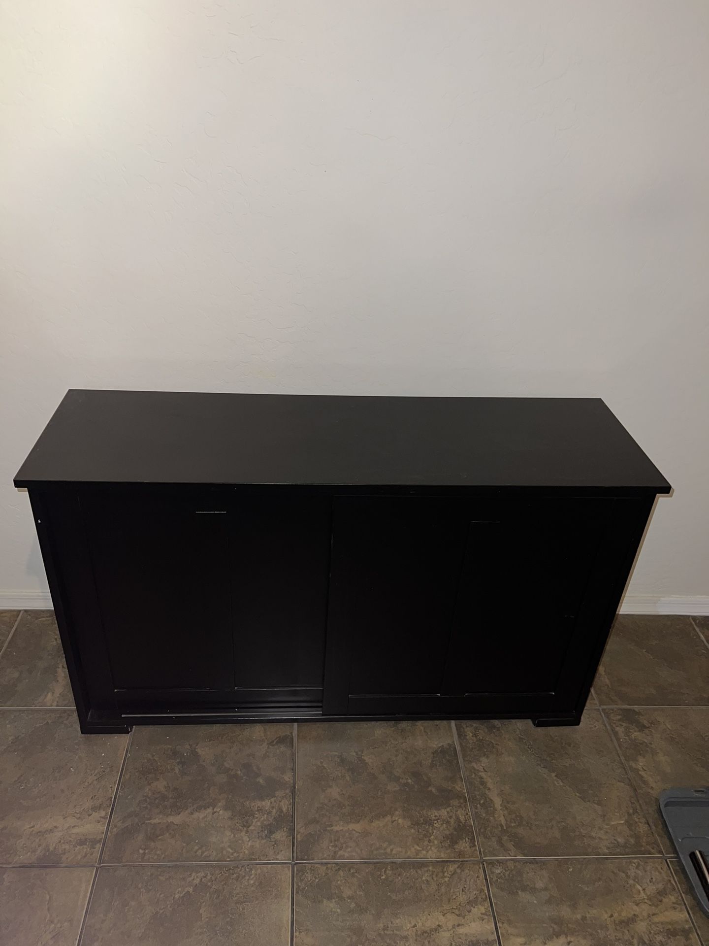 Black Double Sliding Door Cabinet