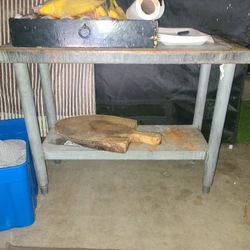 Steel Table. Adjustable Legs. $30