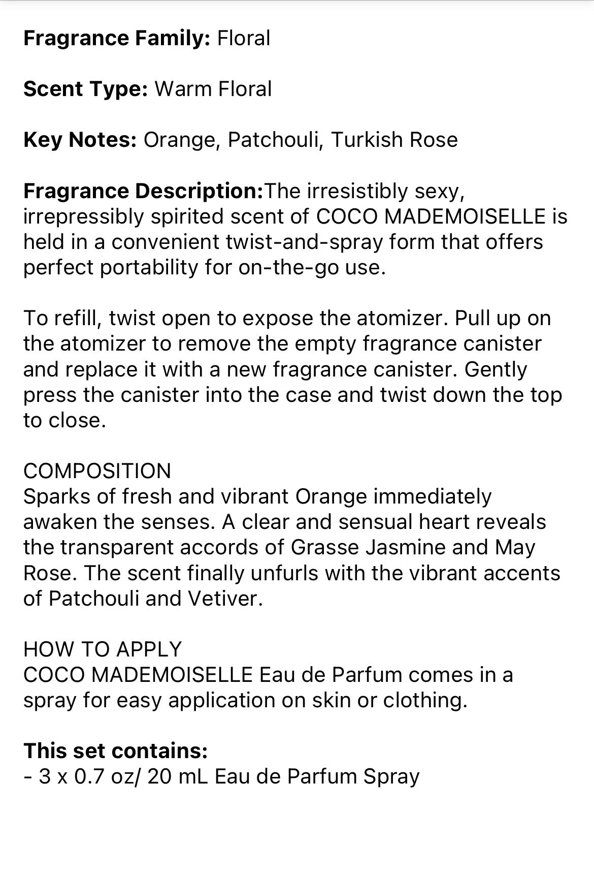 Coco Mademoiselle CHANEL PARIS Twist & Spray Eau De Parfum for