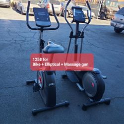Proform  Upright Bike + Elliptical + massage gun = 125$ for  all 3 item
