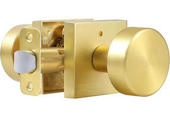 coolnews 6 Pack Gold Privacy Door Knobs, Square Modern, New