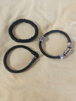 Set of 3 Black Men's Bracelets