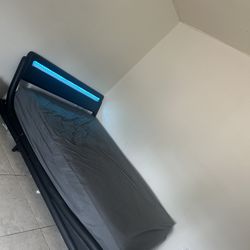 Queen LED bed frame and mattress 