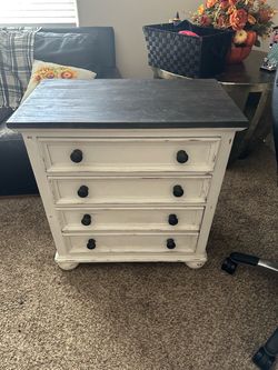 Nightstand rustic white and black
