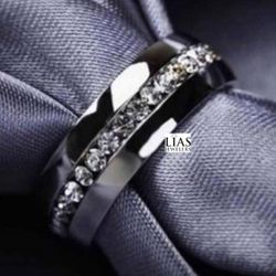 New 18k White Gold Men Wedding Ring Men’s Band 