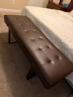 Bedroom Bench, Faux Leather 54” long, 18” wide, 18” high