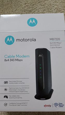 MOTOROLA 8x4 Cable Modem, Model MB7220, 343 Mbps DOCSIS 3.0, Certified by Comcast XFINITY