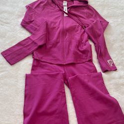 Victoria's Secret PINK zip-up hoodie and wide-leg pant loungewear set Size-M 