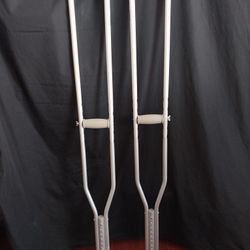 Crutches Guardian Brand Adjustable..52 Inches High Shown On Photo