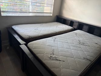 Twin size beds and cabinets set