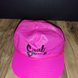 Vintage Crab Bowl Designer Award Flat Bill SnapBack Pink Trucker Hat