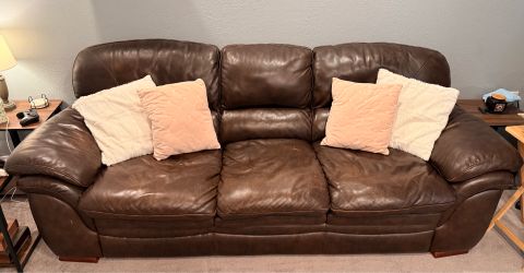 Brown Leather Sofa