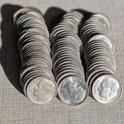 100 Rosevelt 90% Silver Dimes ($789 Melt Value)