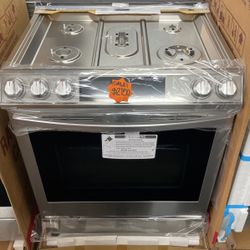 SLIDE IN GAS STAINLESS STEEL SAMSUNG STOVE