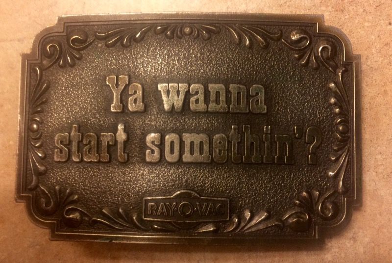 Vintage rare Lewis Buckles Chicago ya wanna start somethin?