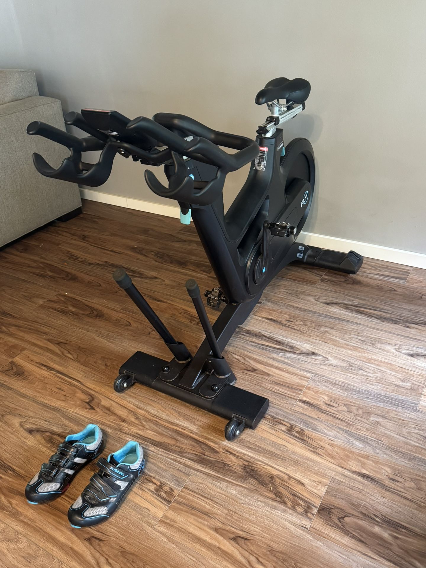 Flywheel LifeFitness Stationary Bike, Weights & Shoes