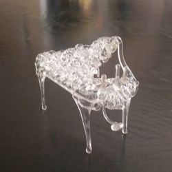 Vintage Small Glass Art Piano Figurine 